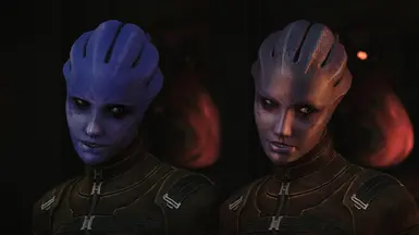 Vanilla left Modded right Scaly Asari Texture Variant