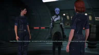 Ashley and Liara confronting FemShep