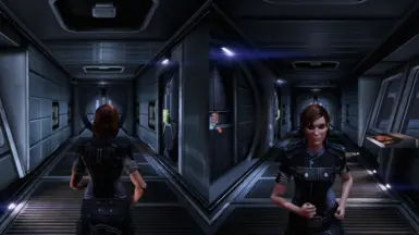 FemShep with MaleShep's running animation