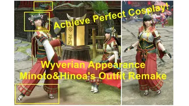 Wyverian Appearance (Hinoa and Minoto's Outfits Remake) Prefect Cosplay