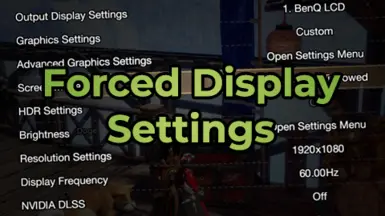 Forced Display Settings