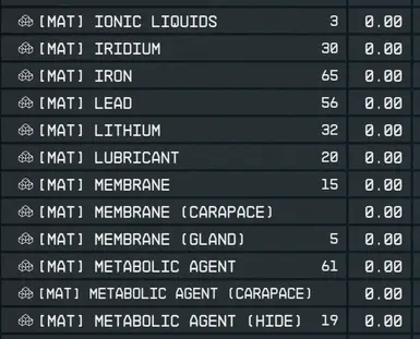 Weightless Resources and Other Items