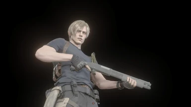 A shotgun equipped with this style of grip would have some pretty nasty recoil, but Leon will likely handle it.