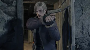 Leon is on guard, holding the gun he brought from 18 years in the future. He looks sleepy, so cheer him up.