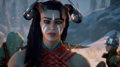 Qunari sideswept hair