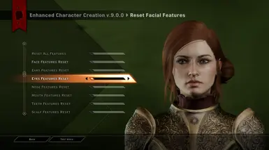 Reset Facial Features