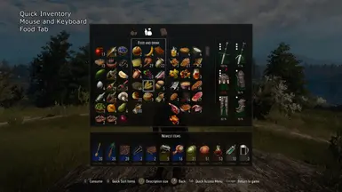 Quick Inventory - Food Tab