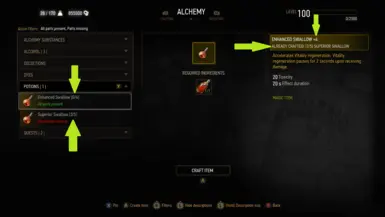 1.5: New Alchemy Menu GUI elements