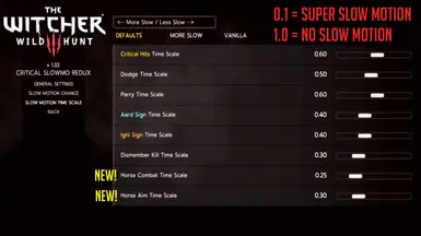 Slow Motion Time Scale Settings