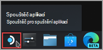 Nalezení ikony spouštěče aplikací na hlavním panelu služby Steam Desktop.