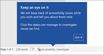 Status bar showing that the Accessibility Checker is running