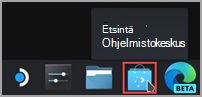 Ohjelmistokeskuksen kuvakkeen löytäminen Steam Desktopin tehtäväpalkista.