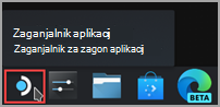 Iskanje ikone zaganjalnika aplikacij v opravilni vrstici Steam Desktop.