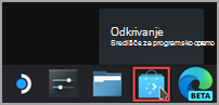 Iskanje ikone programskega središča za odkrivanje v opravilni vrstici Steam Desktop.