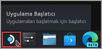 Steam Masaüstü görev çubuğunda Uygulama Başlatıcı simgesini bulma.