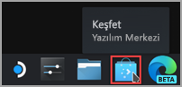 Steam Masaüstü görev çubuğunda Yazılım Merkezini Keşfet simgesini bulma.