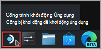 Tìm biểu tượng Công cụ khởi động Ứng dụng trên thanh tác vụ Steam Desktop.