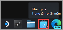 Tìm biểu tượng Discover Software Center trên thanh tác vụ Steam Desktop.