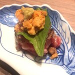 Sake to Hakata Meshi Sansan - 博多和牛の雲丹巻　\480