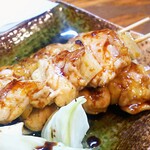 Yakitori Sanchou - かわ390円 せんざんぎ390円 鳥ねぎ390円 生中500円 お通し 2220円