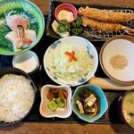 旬彩厨房 だんだん - あじさい膳（1580円）エビフライ版