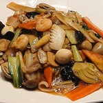 Sichuan Ryori Toushoumen Senfu Nihonbashi Ten - 川府 日本橋店 ランチ 五目餡がたっぷり掛けられ麺が全く見えない五目焼きそば