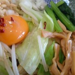 自家製手打ち麺 禿 - もやし・キャベツ・メンマ・青菜も良い(⁠ᵔ⁠ᴥ⁠ᵔ⁠)ﾉ