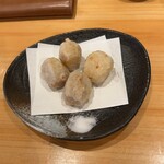 Rokusen Mukonoso Ten - 小芋の唐揚げ(500円)。ねっとり美味しい