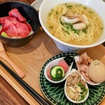 三代目 善平 - 甘鯛らーめんCセット　本生まぐろ丼