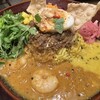 カレーショップ初恋 - 二種あいがけ　パクチーシュリンプ×スパイスラムキーマ