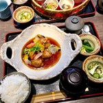 寧々家 - 鶏と野菜の甘酢あんかけ御膳 ご飯大盛り。