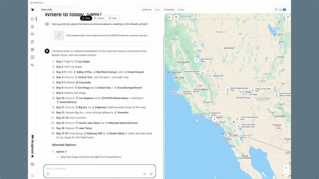 Travel startup Mindtrip’s new feature lets you build an itinerary from a screenshot, YouTube or TikTok video