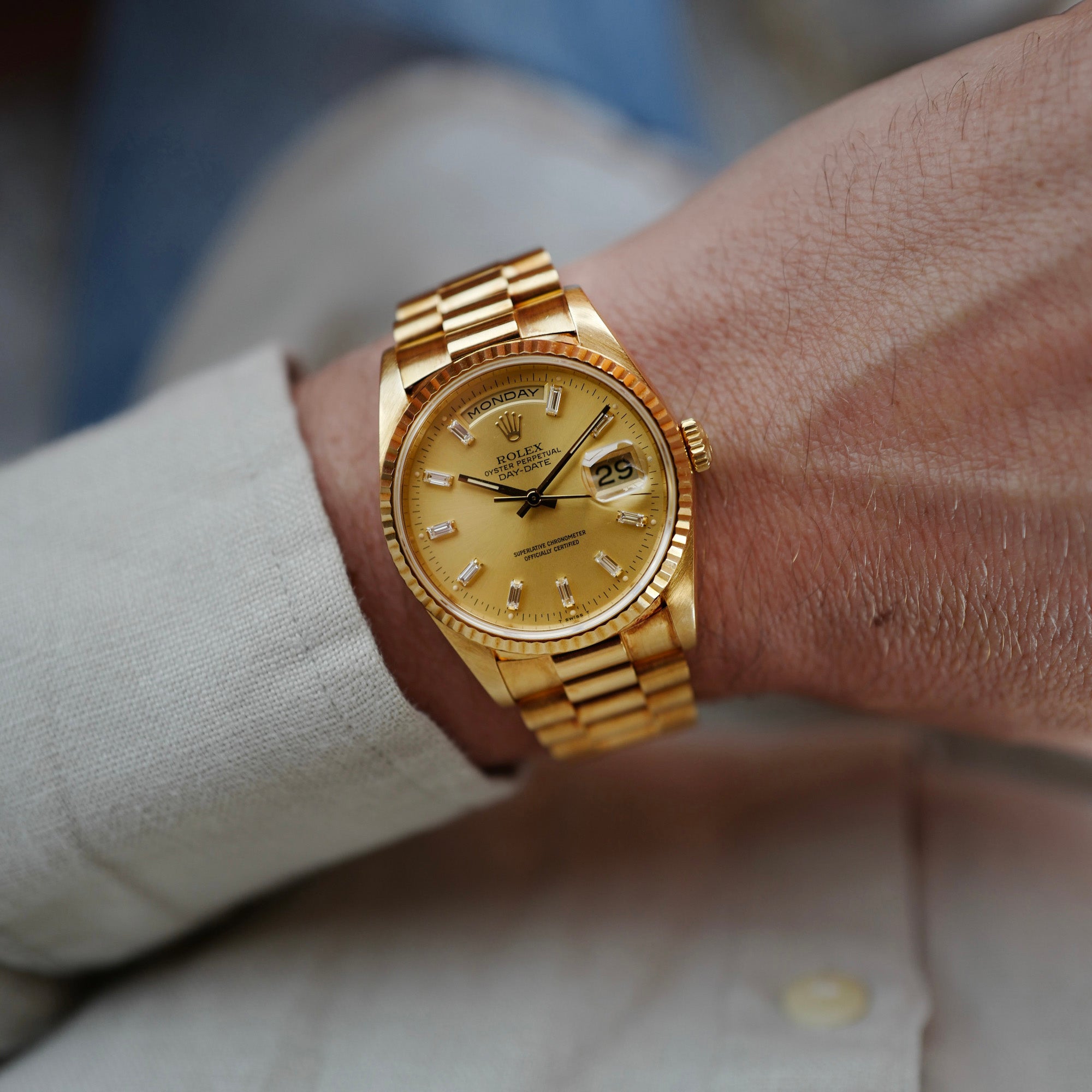 Rolex - Rolex Yellow Gold Day-Date 18238 with Baguette Dial - The Keystone Watches