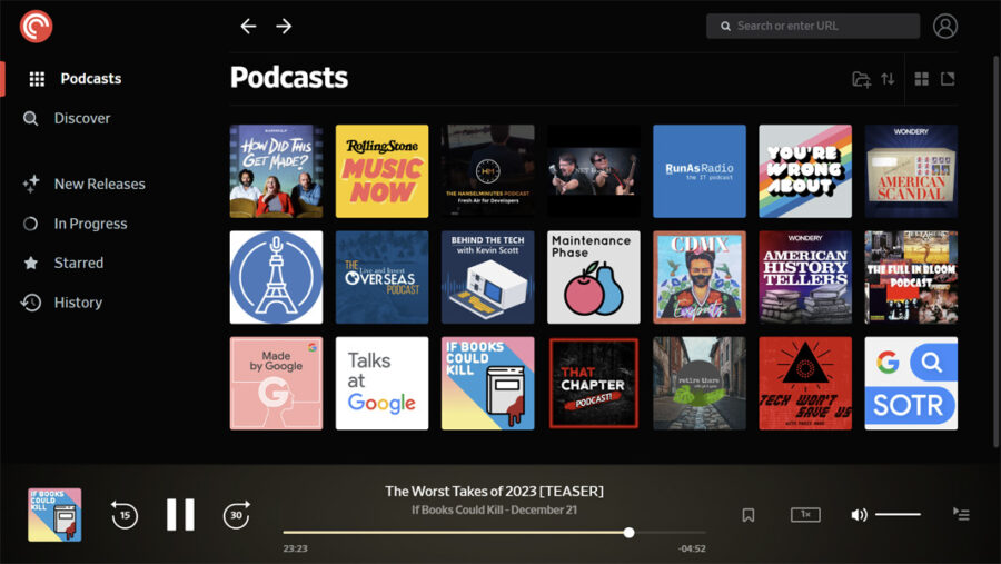 My subscribed podcasts in Pocket Casts