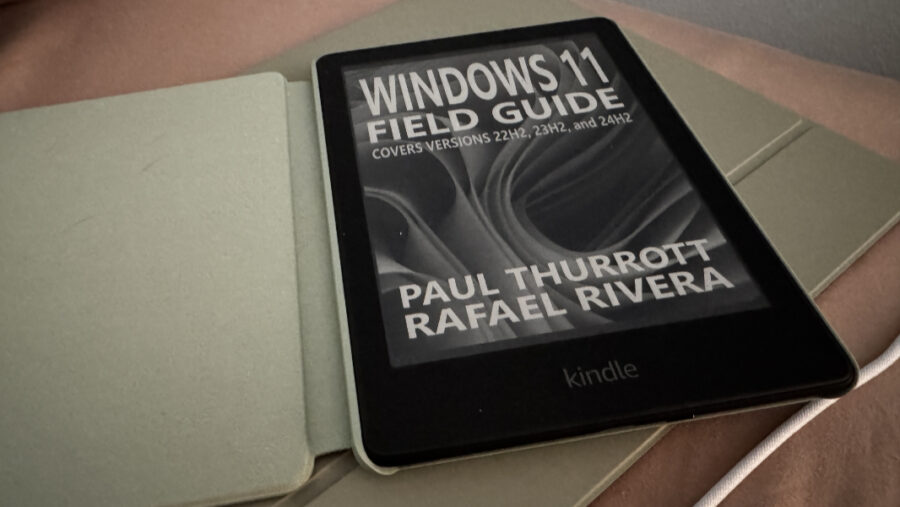 A shrunken EPUB on a Kindle Paperwhite