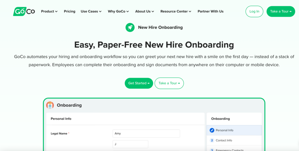 GoCo onboarding tool