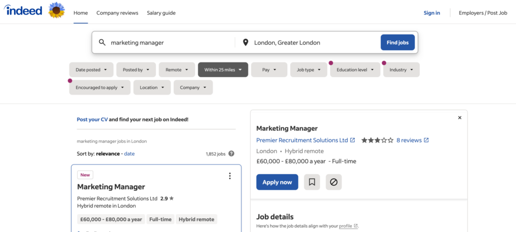 Indeed recruiting tool