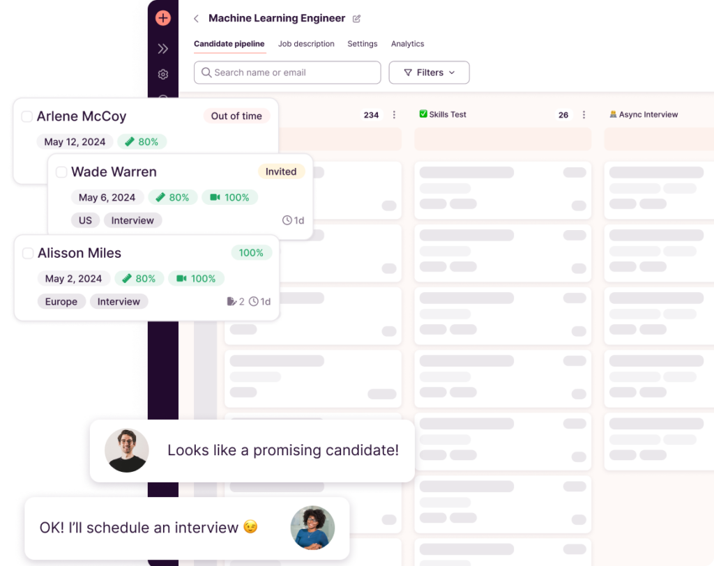 Toggl Hire Candidate Management Features