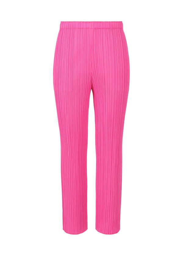 A product shot of the PLEATS PLEASE ISSEY MIYAKE MONTHLY COLORS OCTOBER trousers in pink (22).