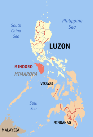 De locatie van Mindoro in de Filipijnen