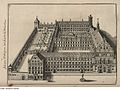 De kerk en het college op eenkopergravure (1664)