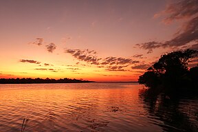 Sonnenuntergang über dem Nationalpark am Kafue