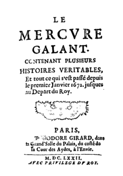 Unua eldono de la Mercure Galant, 1672