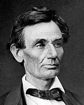 Head shot of older, clean shaven Lincoln