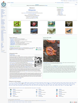 Detail o the Wikispecies main page.