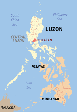 Mapa iti Filipinas a mangipakita ti pakasarakan iti Bulacan.