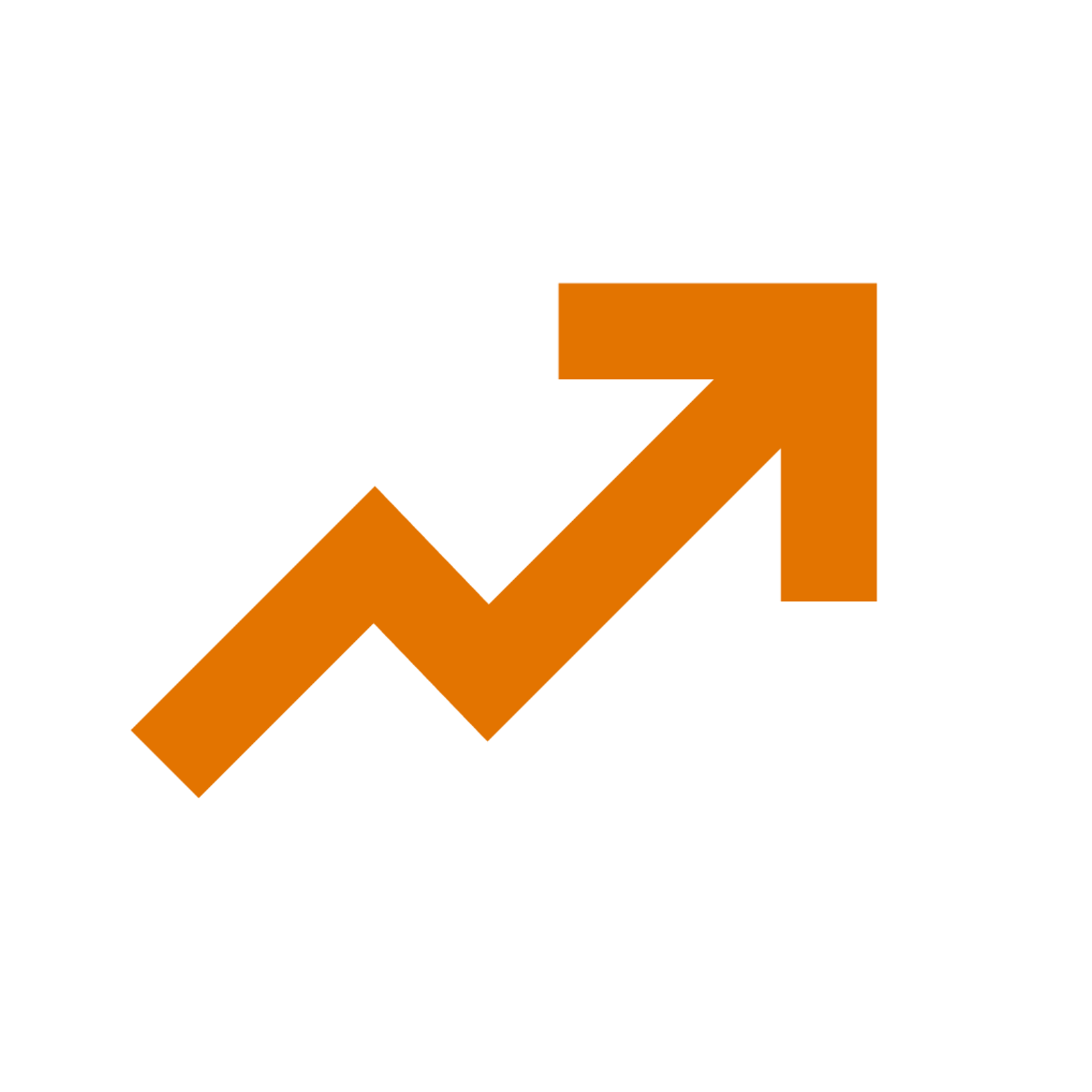 Logo of an orange arrow pointing up and right