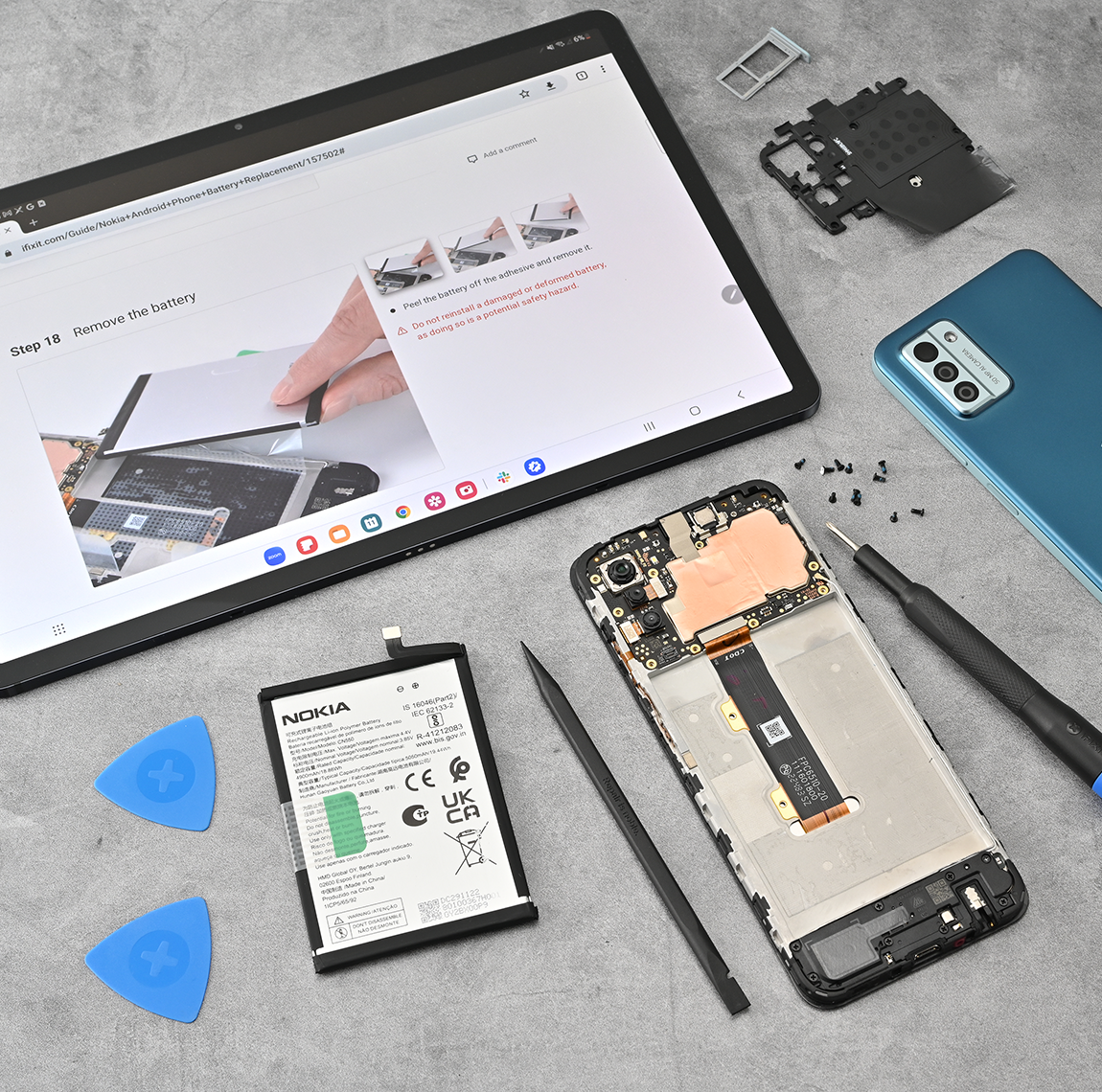 Réparation Nokia G22 avec outils et tutoriel d'iFixit