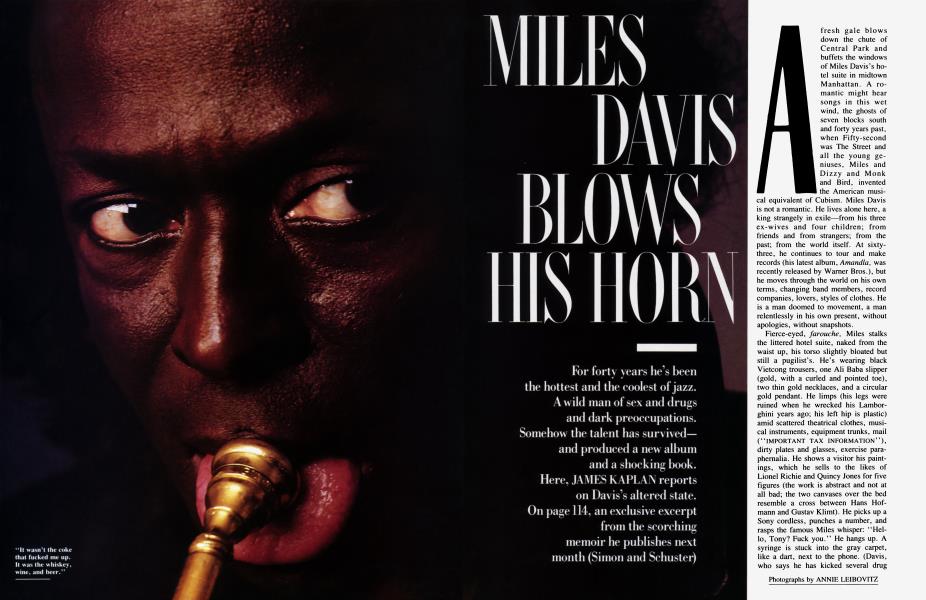 MILES DAVIS BLOWS HIS HORN