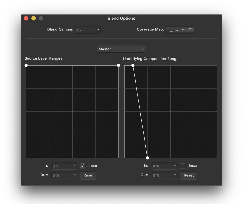 Fig 8. Blending options to be applied to the "Noise Reduction" layer.